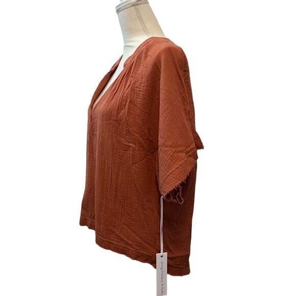 YFB Young Fabulous and Broke Rust Boho Loose Fit Top Size XS NWT - Picture 3 of 9